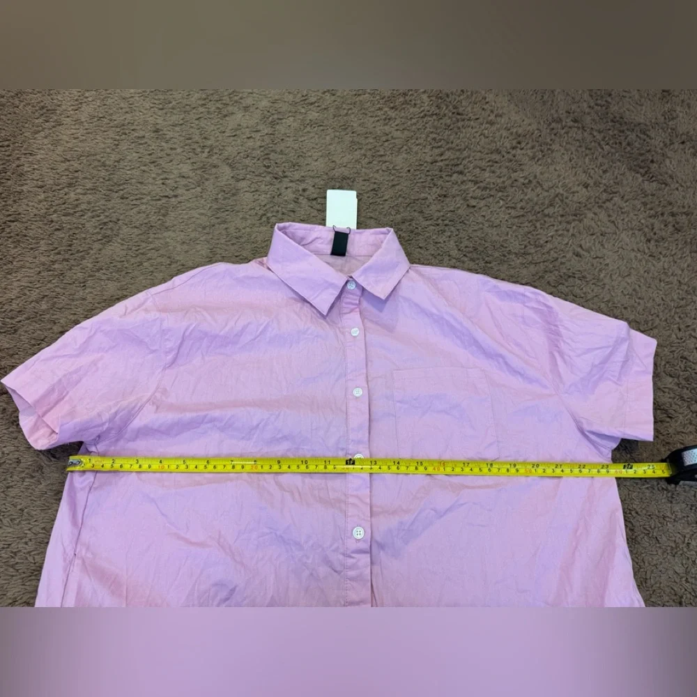 2 FOR $25 Dazy Oversized Cotton Lavender Shirt Dress 100% Cotton Size M NEW - Picture 9 of 9